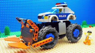 Lego Bulldozer Truck Police Experimental Steamroller