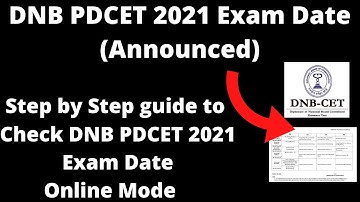 DNB PDCET 2021 Exam Date (Announced) - How to Check DNB PDCET 2021 Exam Date Online Mode
