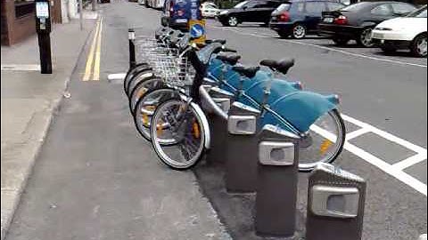 Dublin Bikes - Bike Rental Station. Quick look at the bicycles...