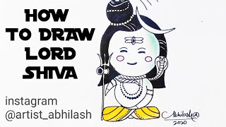 How To Make Lord Shiva Watercolor || Easy Lord Shiva Watercolor Painting Step-by-Step by Abhilash