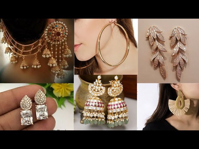 Designer Earrings with Beads and Pearls || Latest Light Weight Bridal  Earrings |Green Drops Earrings - YouTube