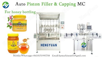 Piston filling & capping machine line, Honey Bottle Filler Capper