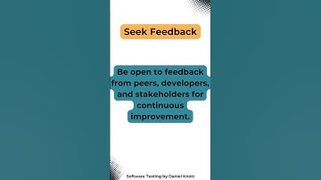 Seek Feedback #softwaretesting #testing
