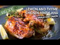 Lemon and thyme chicken, with garlic and onion