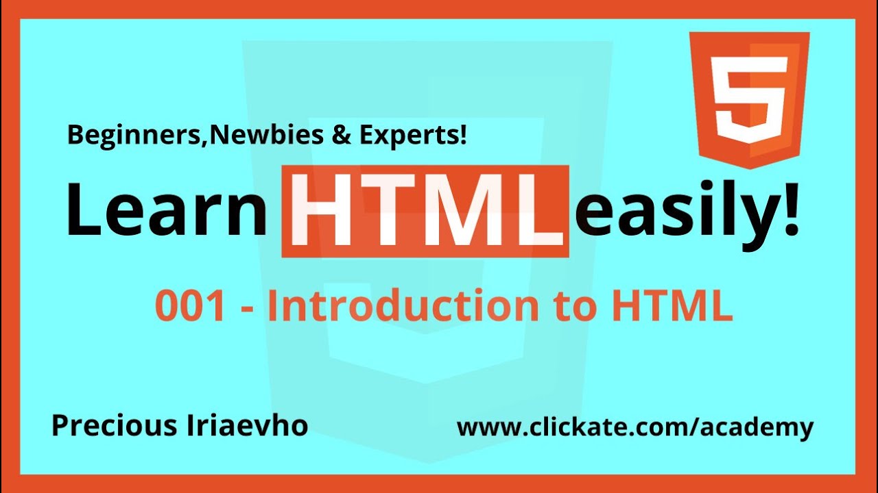 001 - Introduction to HTML - HTML Training Tutorials For Beginners ...