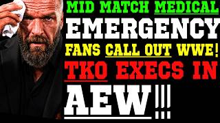 WWE News! Star Has Medical Emergency Mid Match! Fans Call Out WWE! TKO Executives In AEW! AEW News