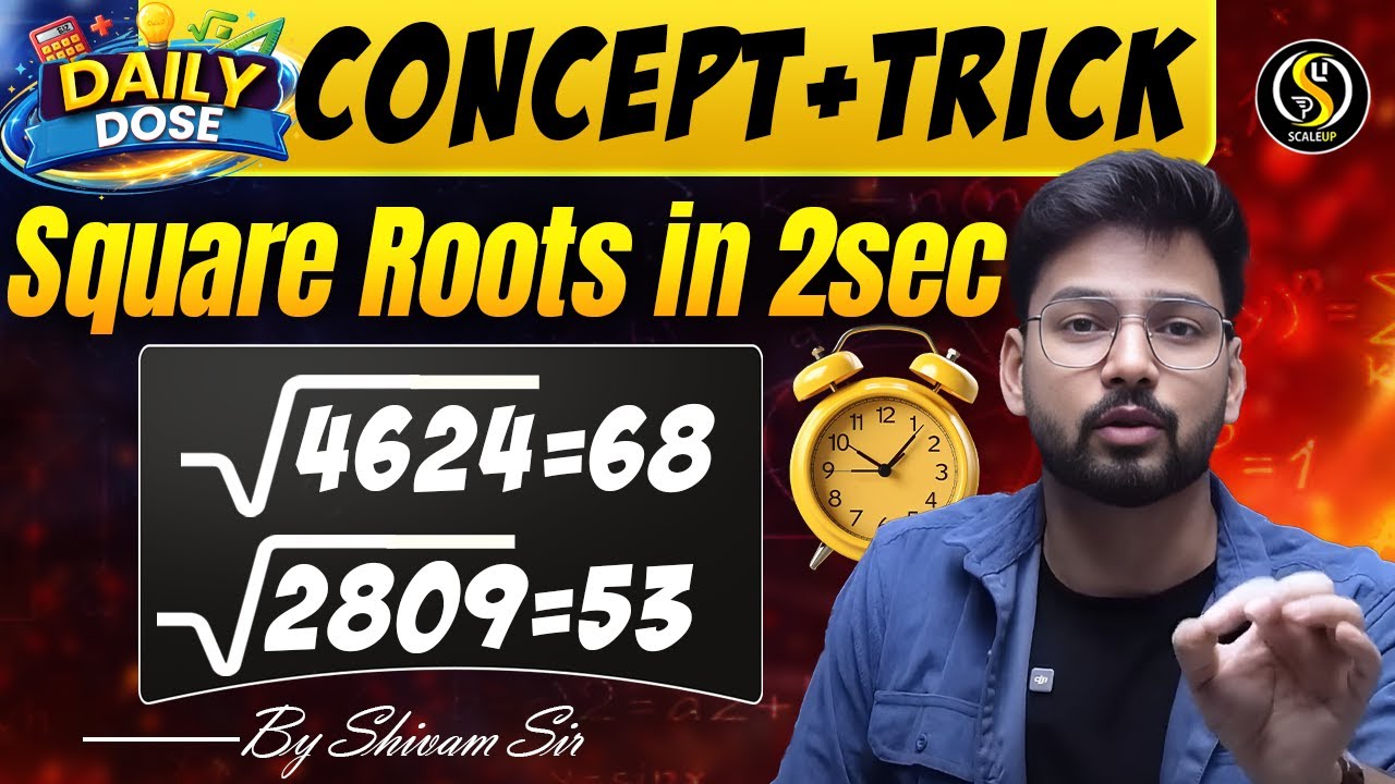 Square Root Trick – Find Square Root in 2 Seconds! By Shivam Sir - YouTube
