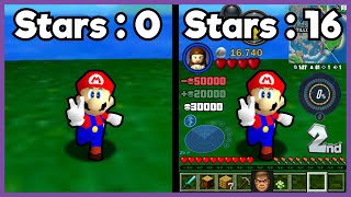 Mario 64 Speedrun, but every star the HUD gets worse