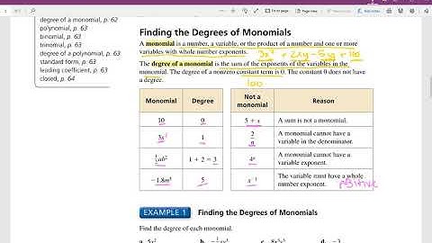 2.1 Adding and Subtracting Polynomials (Video #2)