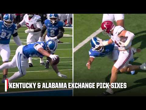 DEFENSE ON DISPLAY 🔥 Kentucky and Alabama exchange pick-sixes 🤯 | ESPN College Football