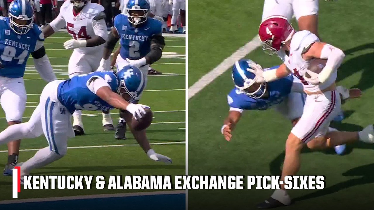 DEFENSE ON DISPLAY 🔥 Alabama and Kentucky exchange pick-6s 🤯 | ESPN  College Football