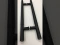 Black Stainless Steel Hollow  H Style Leather Glass Door Pull Handles