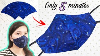 It only takes 5 minutes to sew a simple mask | Face mask sewing tutorial | DIY face mask at home