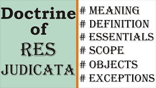 Doctrine of Res Judicata | Code of Civil Procedure | CPC | Law Guru