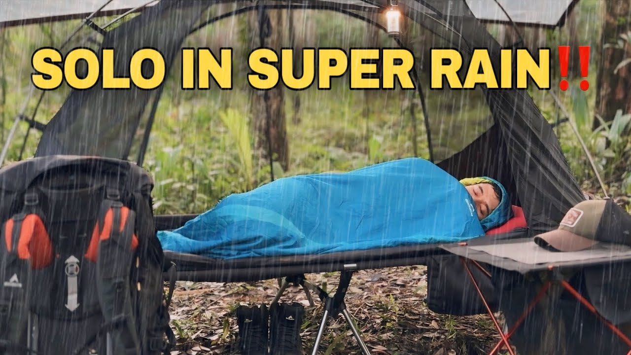 Действительно СУПЕР ДОЖДЬ с грозой‼️Плавающий кемпинг под проливным дождем с грозой‼️ASMR