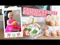 CASSIDY'S FIRST BIRTHDAY! - Party Prep - Decorations - Presents - Play Time - Cake Prep - Cake Smash