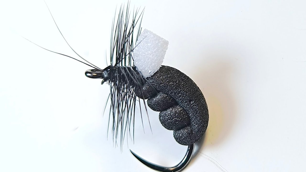 Black Foam Winter Caddis Dry Fly. 