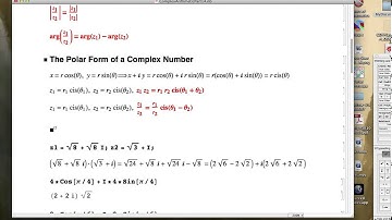Polar Form of Complex Numbers, both with "Cis" & with "e" (Euler