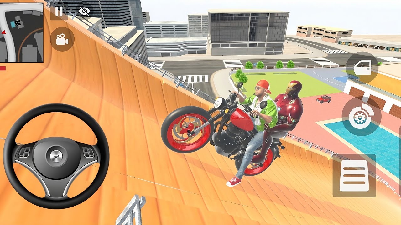 Franklin, Ironman found 🥳new Mega Ramp challenge#franklin #indiantheftauto #indianbikedriving3d#game