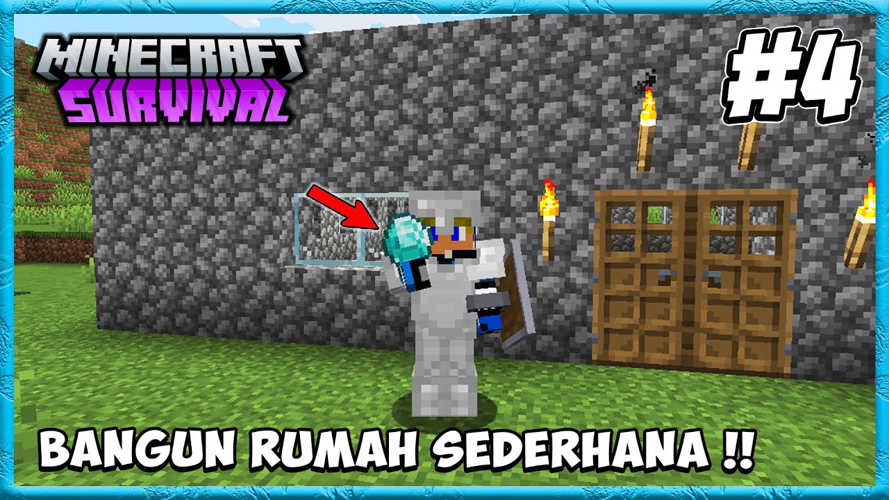 🔴 BANGUN RUMAH DAN CARI DIAMOND! | Minecraft Survival [Part 4] - YouTube