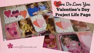 Sure Do Love You Valentines Day Project Life Page ~ Pocket Scrapbooking Cards