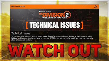 *WATCH OUT* The Division 2 is experiencing TECHNICAL ISSUES following weekly reset!