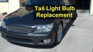 Tail or brake light bulb replacement, tail light assembly removal, Lexus IS 300 - Auto Repair Series