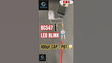 BC547 LED Blink Circuit 🔵 | Blue LED Blinker Using 100µF Capacitor | Simple DIY Electronics #shorts