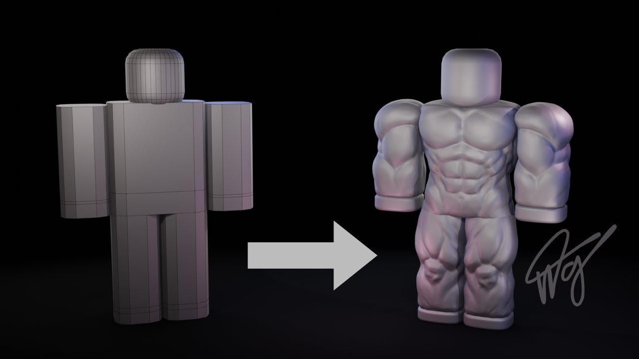 Roblox - 3D Male Body Sculpting Process Blender