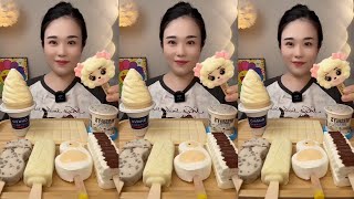 Asmr Mukbang White Chocolate Bearu Ice Cream Mukbang Asmreating Chocolate Desserts