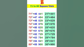 71 to 80 square Trick