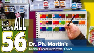 Swatching: Part 1 in the 'Painter's Color Diary' using Dr.  Ph. Martin's Liquid Watercolors | REVIEW