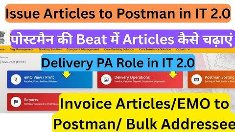 Articles Issue or Invoice to postman in IT 2.0 web Portal