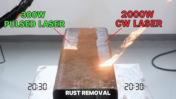 Rust Removal Test: 300W Pulsed Laser Cleaning Machine vs. 2000W Continuous Laser Cleaning Machine.