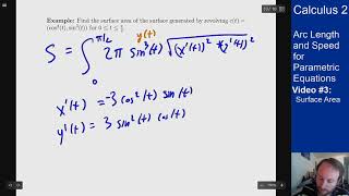 Celebrity Arc Length and Speed for Parametric Equations - Video 3 - Surface Area Net Worth