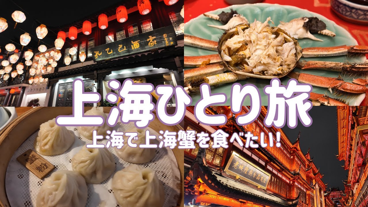 【 上海グルメVlog 】本場の上海ガニ🦀小籠包・蟹黄麺・月餅を女子ひとり旅で食べ尽くす！上海観光・夜景も満喫したよ🤍