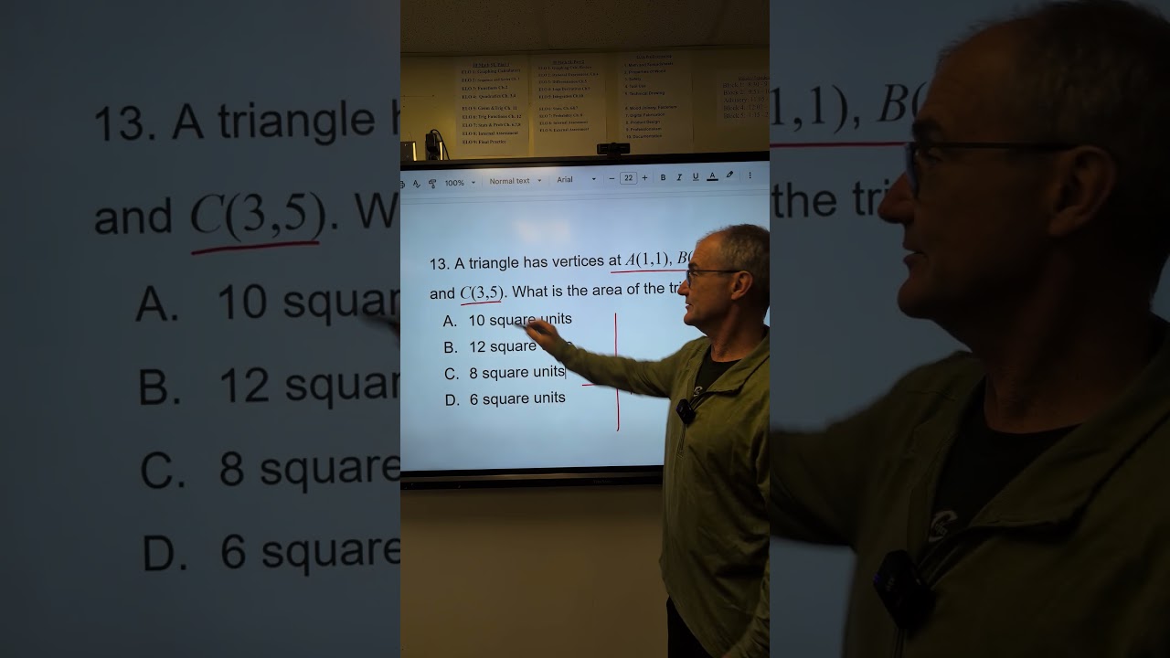 Математика ASVAB: Площадь треугольника по заданным координатам 