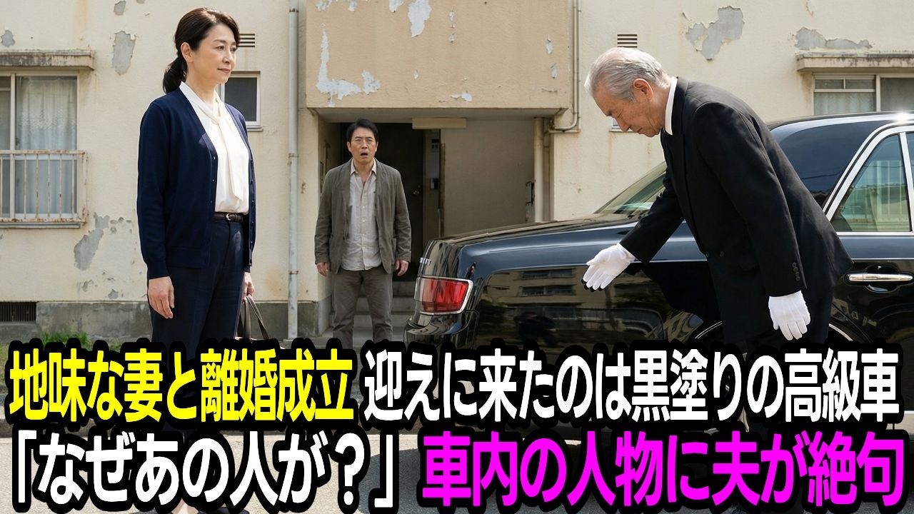 離婚した地味な妻の迎えは黒塗り高級車..老執事「お嬢様、お迎えに上がりました」夫→「え？」夫の人生が崩壊...彼女の正体は実は-