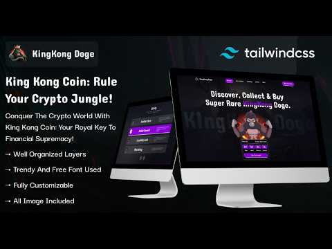🦍 KingKong Coin Tailwind CSS Template | Crypto Dashboard & Portfolio Website UI 🚀