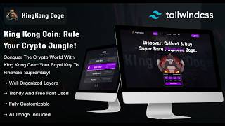 🦍 KingKong Coin Tailwind CSS Template | Crypto Dashboard &amp; Portfolio Website UI 🚀
