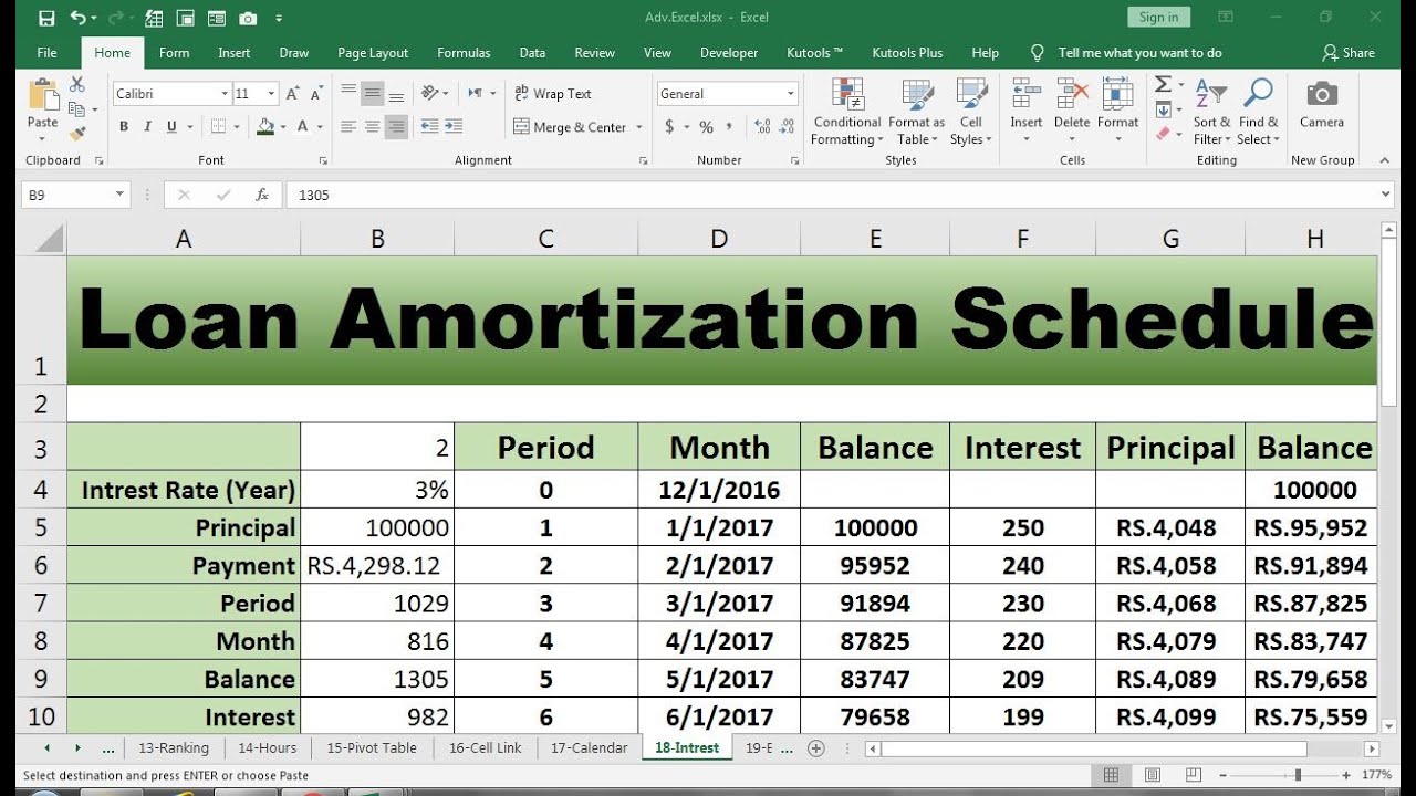 Loan Amortization Schedule Excel You