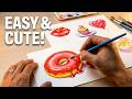 How to Paint 5 Cute Watercolors: Donut, Lips, Cupcake, Balloon, & Gift Box