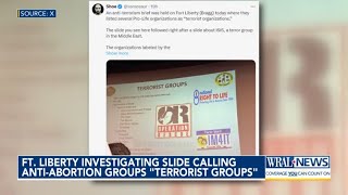 Fort Liberty responds to slide calling anti-abortion groups "terrorist organizations"