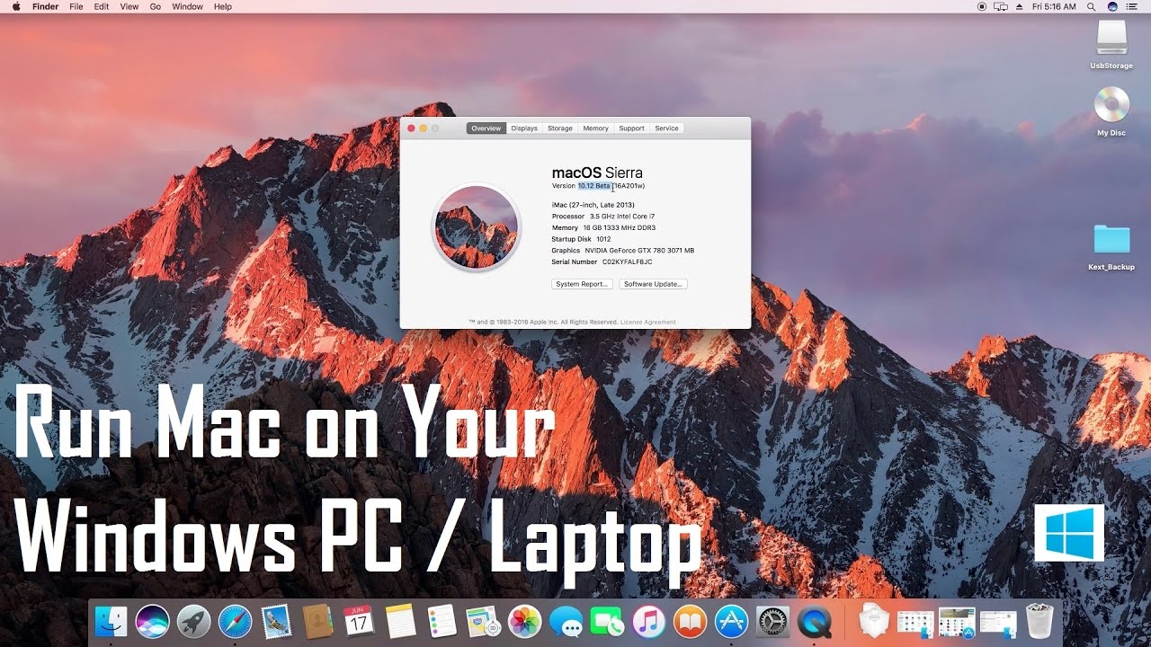 run mac os on windows