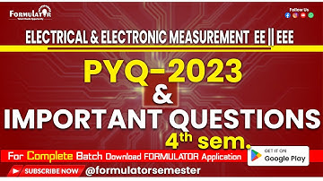 BEU PYQ-2023 Electrical & Electronic Measurement #4thsemester #ee #formulator