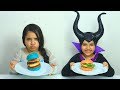 السا ضد ماليفسنت ! تحدي البرغر ! elsa vs maleficent ! burger battle