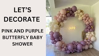 Pink and Purple Butterfly Baby Shower Set Up | Event Planning A2Z