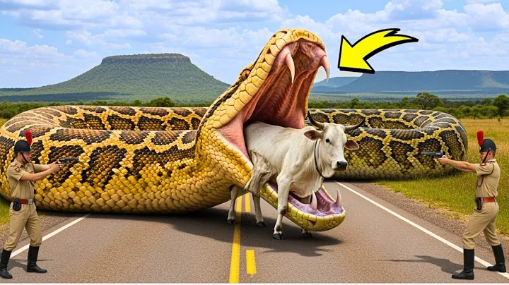 Brave Heroes Save Innocent Mother Cow from Giant Python’s Attack🐍