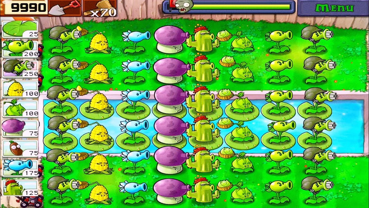 Plants vs Zombies • Survival Pool Walkthrough • Plants vs All Zombies • Full HD [ 1080p ] [ 60fps ]