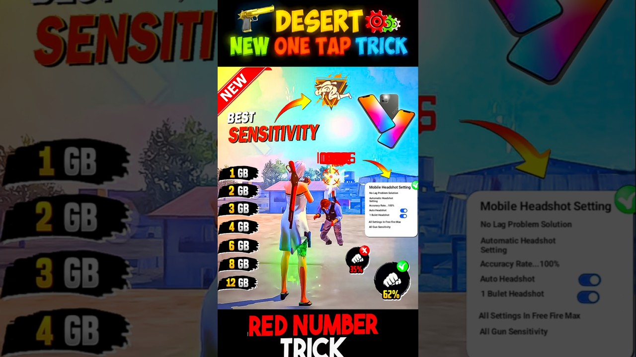 Desert Eagle Headshot Trick | Desert Eagle Headshot Sensitivity | Free Fire Headshot Sensitivity